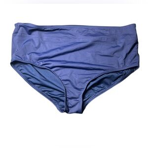LANDS END plus size women’s 18 deep sea navy high waisted bikini swim bottom NWT